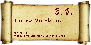 Brumecz Virgínia névjegykártya